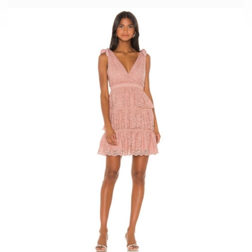Bardot mini tiered dress